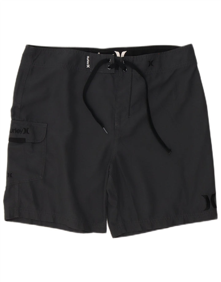 Pantaloncini da bagno da uomo Hurley grandi in poliestere grigio