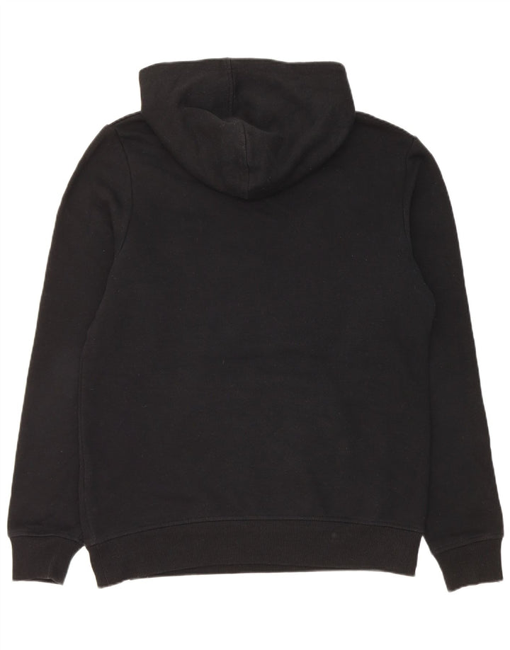 Jack & Jones Felpa con cappuccio grafica da uomo con zip e collo, poliestere medio nero