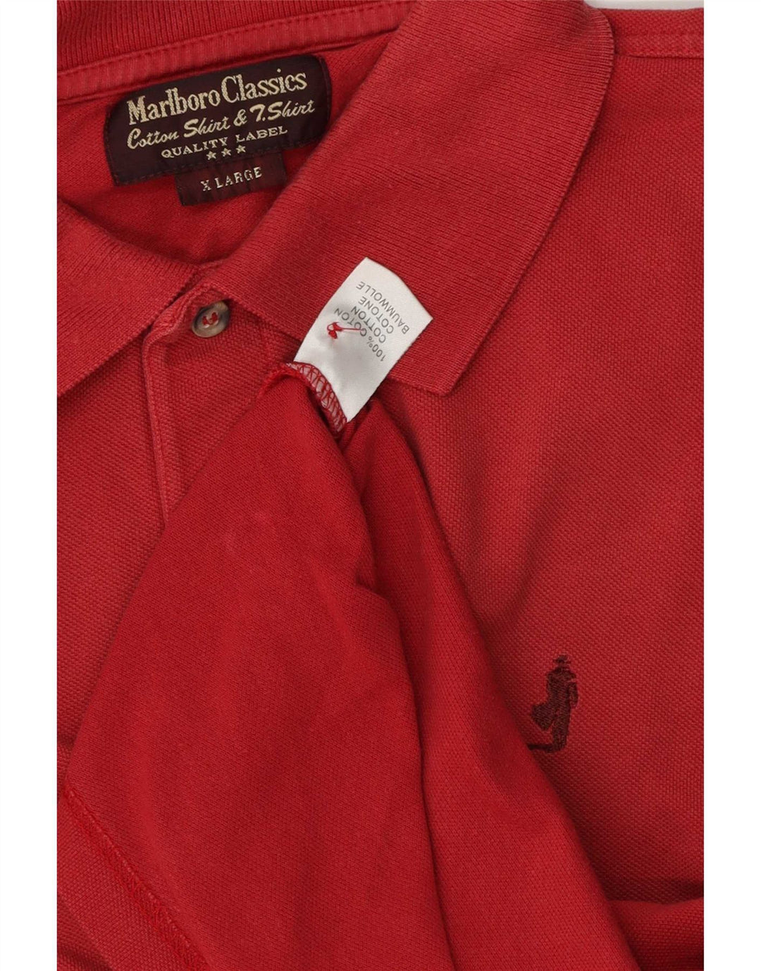 Polo da uomo Marlboro Classics XL in cotone rosso