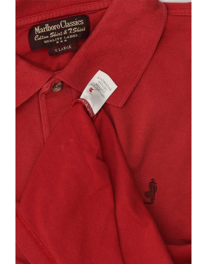 Polo da uomo Marlboro Classics XL in cotone rosso