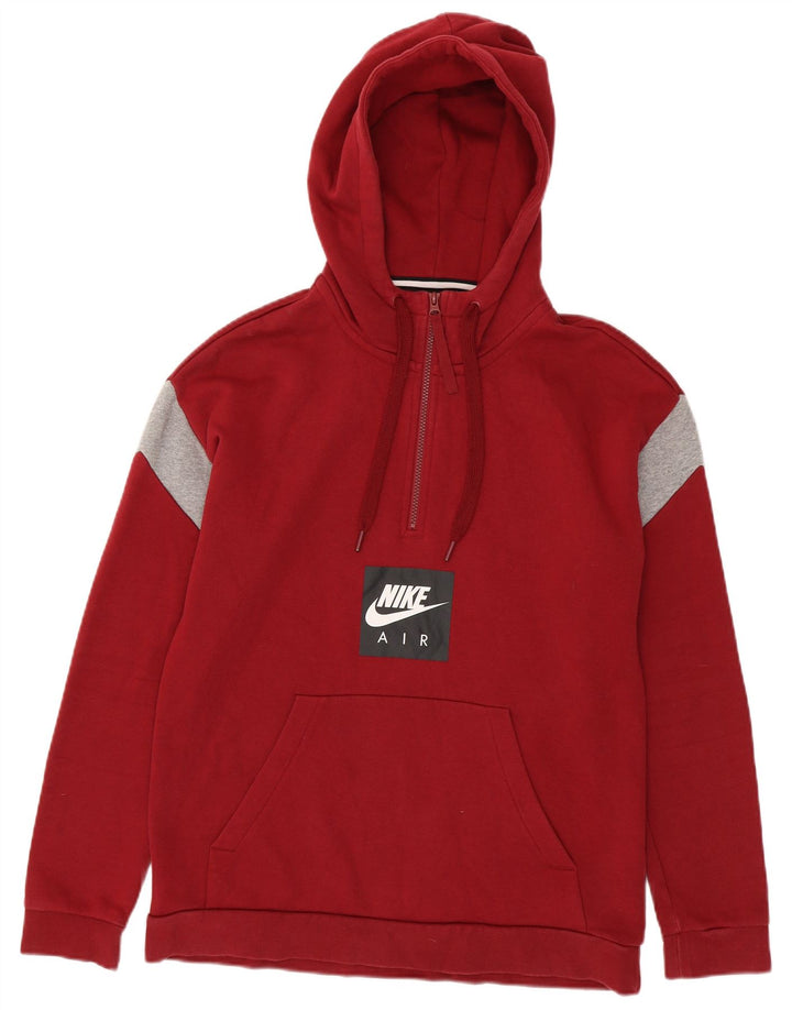 Maglia con cappuccio Nike da uomo in cotone rosso medio
