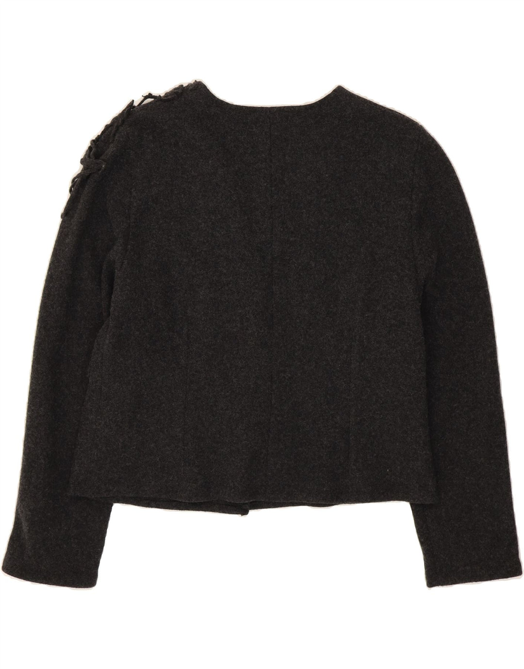 VINTAGE Womens 3 Button Blazer Jacket UK 12 Medium Grey Wool Vintage Vintage and Second-Hand Vintage from Messina Hembry 