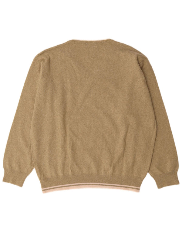 Maglione da uomo con scollo a V Pierre Cardin grande acrilico beige