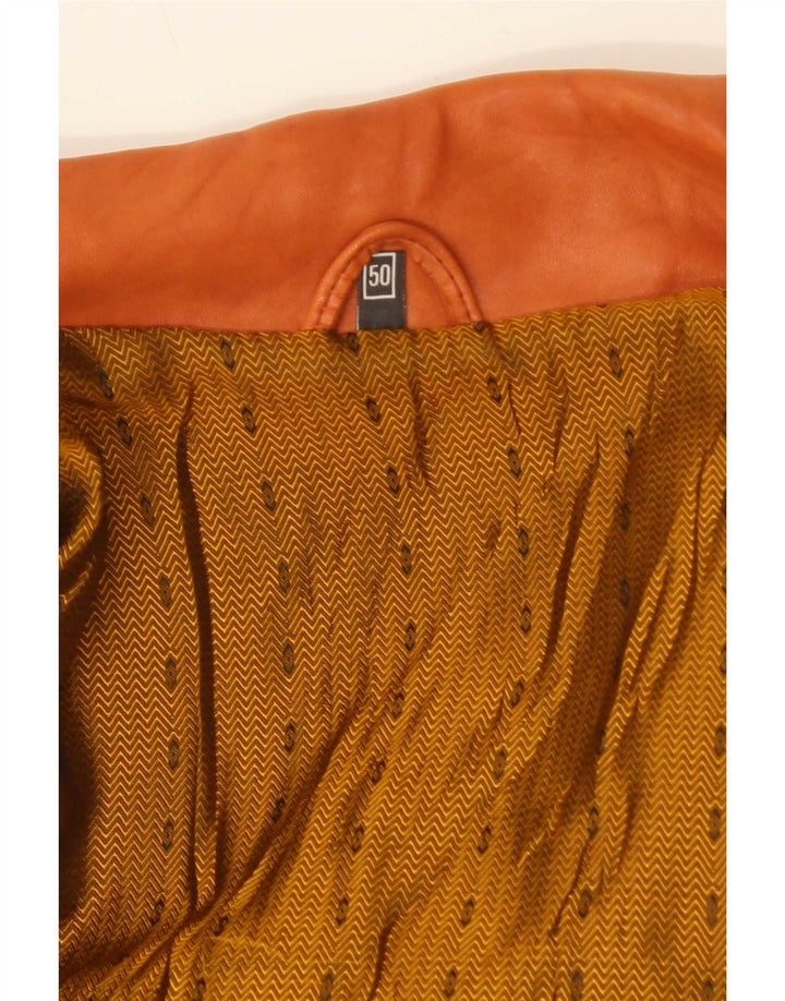 Giacca in pelle vintage da uomo IT 50 grande marrone