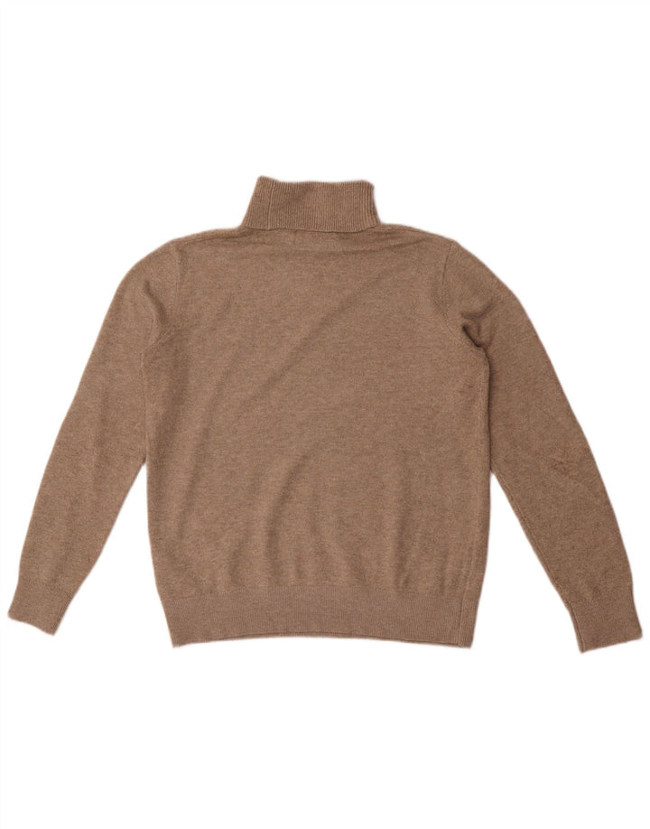 Maglione maglione oversize da donna Marks & Spencer con collo alto UK 6 XS Beige