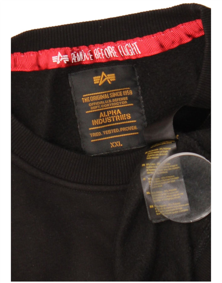 Felpa da uomo Alpha Industries 2XL in cotone nero
