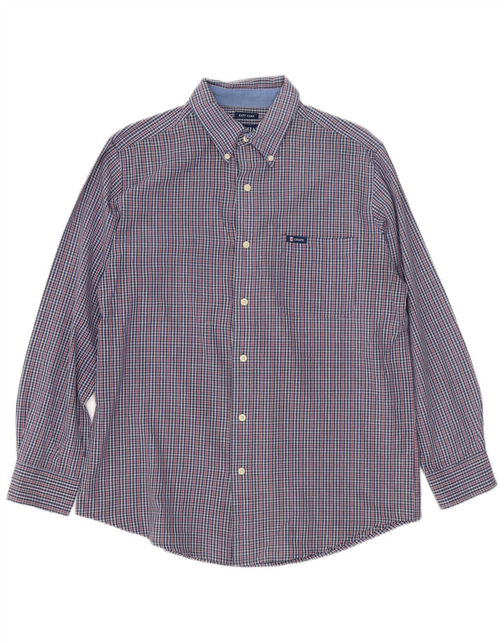 Camicia da uomo Chaps in cotone a quadretti blu medio