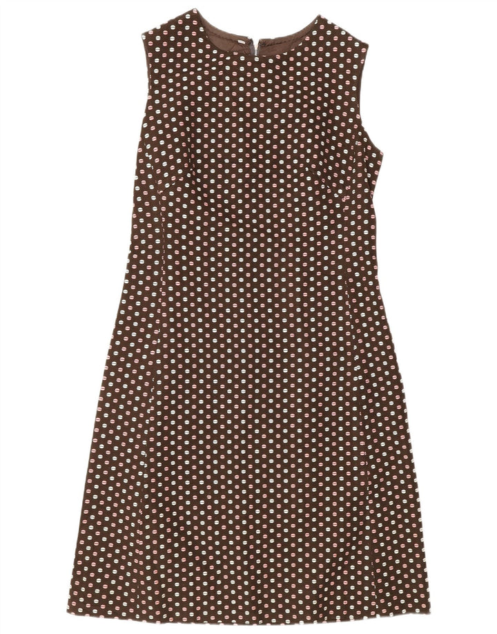 Set vintage da donna a 3 bottoni e 2 pezzi IT 48 XL a pois marroni