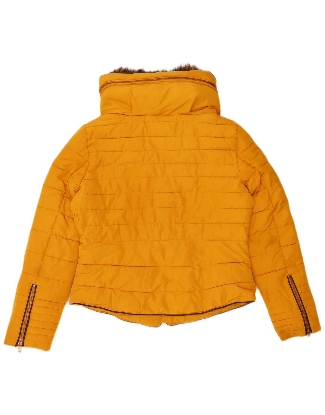 Giacca imbottita con cappuccio da donna Zara UK 16 grande gialla