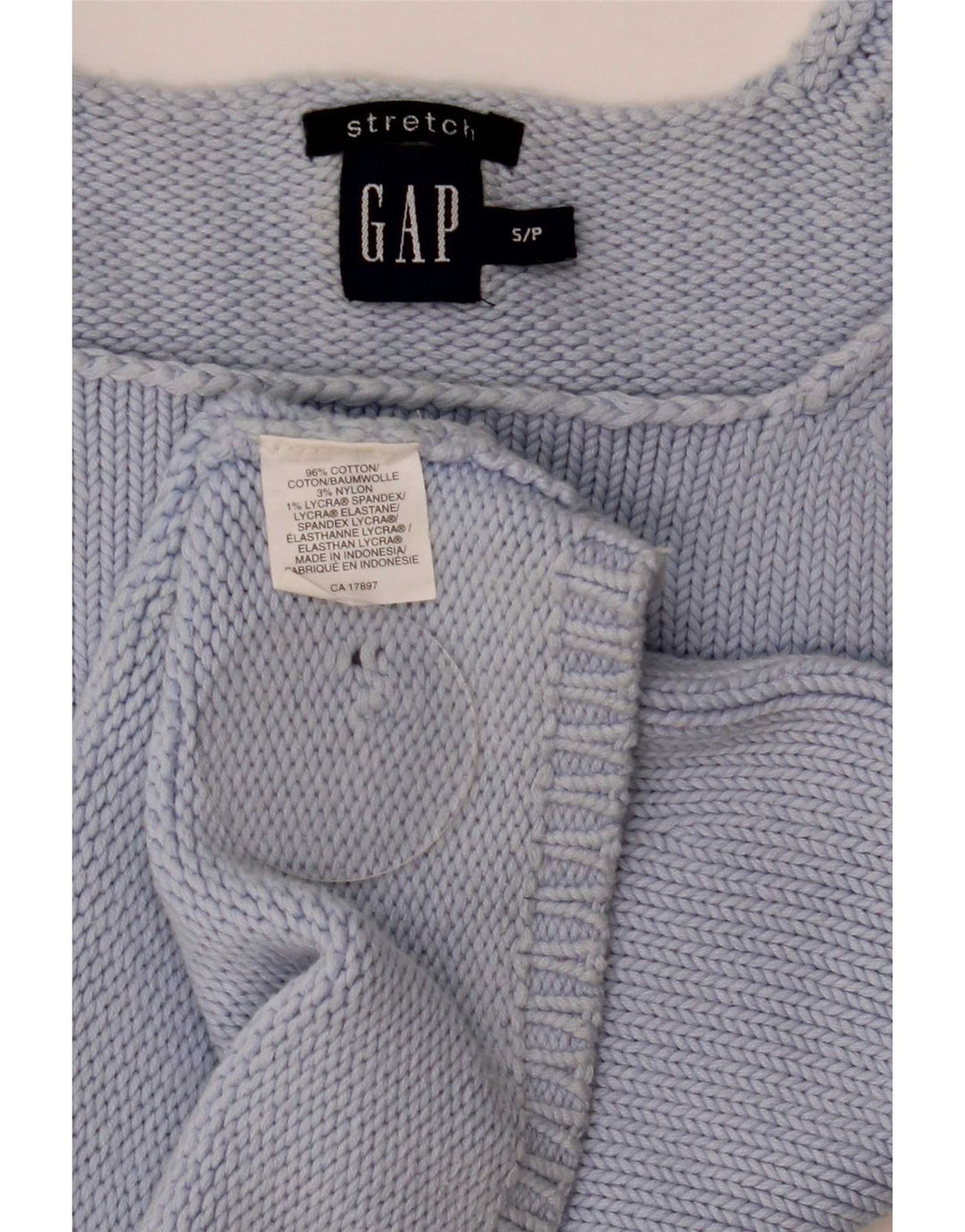 Canottiera corta in maglia da donna Gap UK 8 piccola in cotone blu
