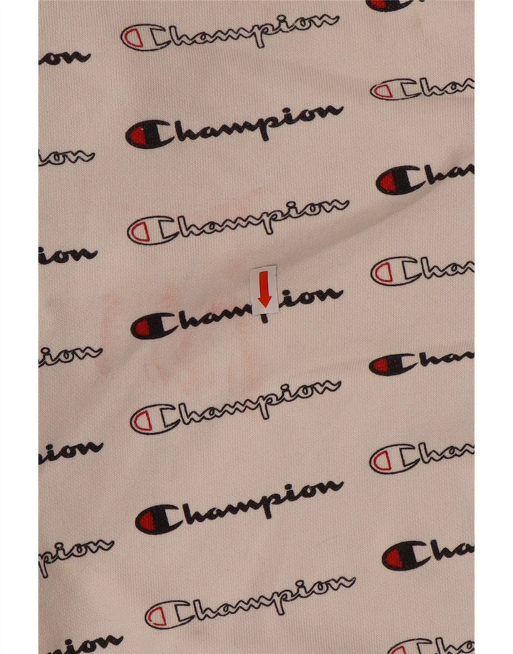 Felpa grafica da uomo Champion, maglione, cotone bianco medio