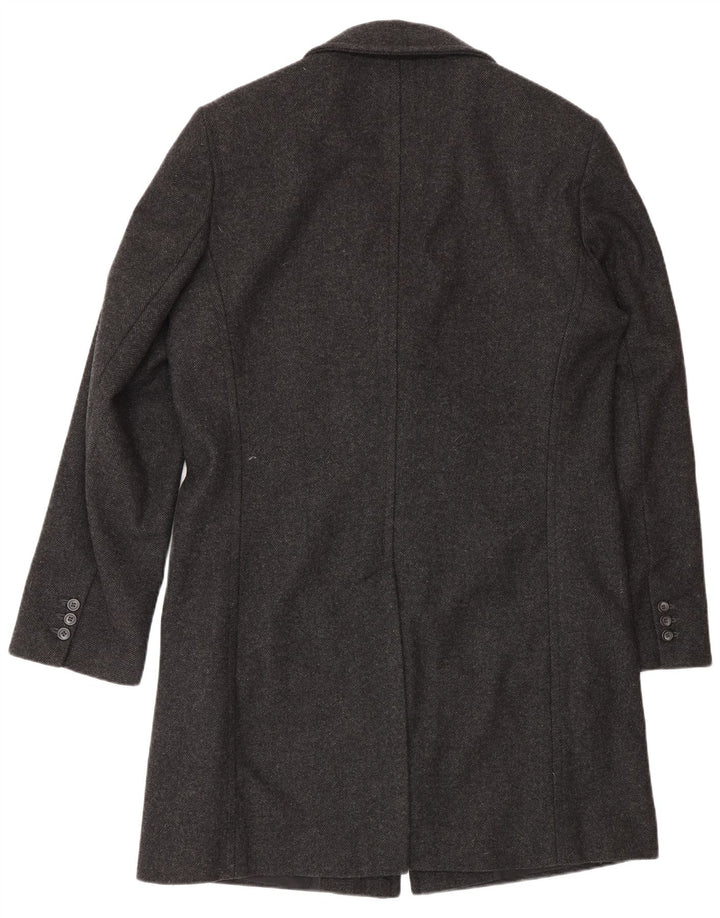 Cappotto da uomo Monsoon UK 38 Classico in lana a spina di pesce grigio medio