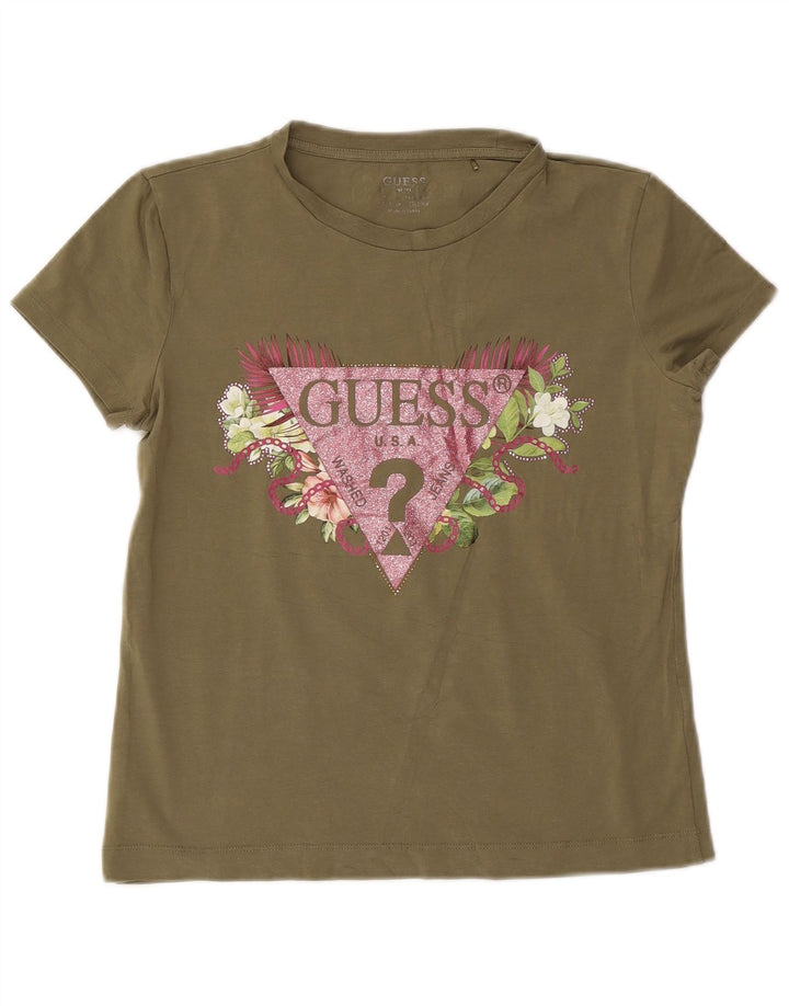 Guess T-shirt grafica da donna Top UK 18 XL Cachi