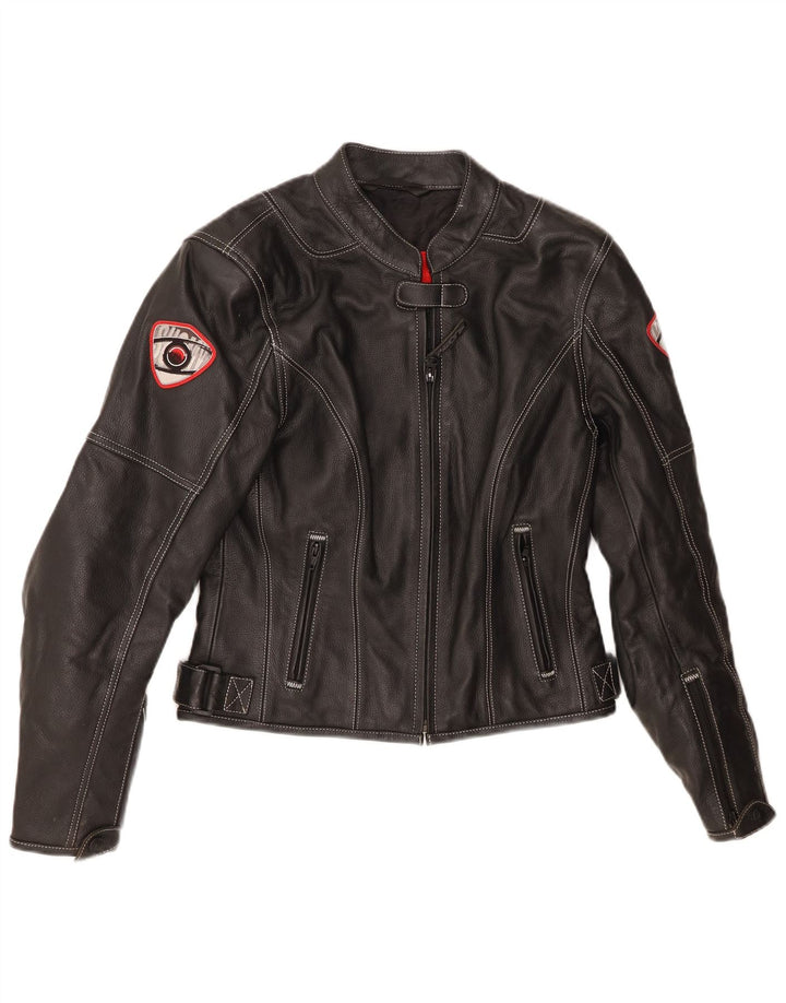 Giacca in pelle Moto Racer da donna Suomy UK 12 media pelle nera