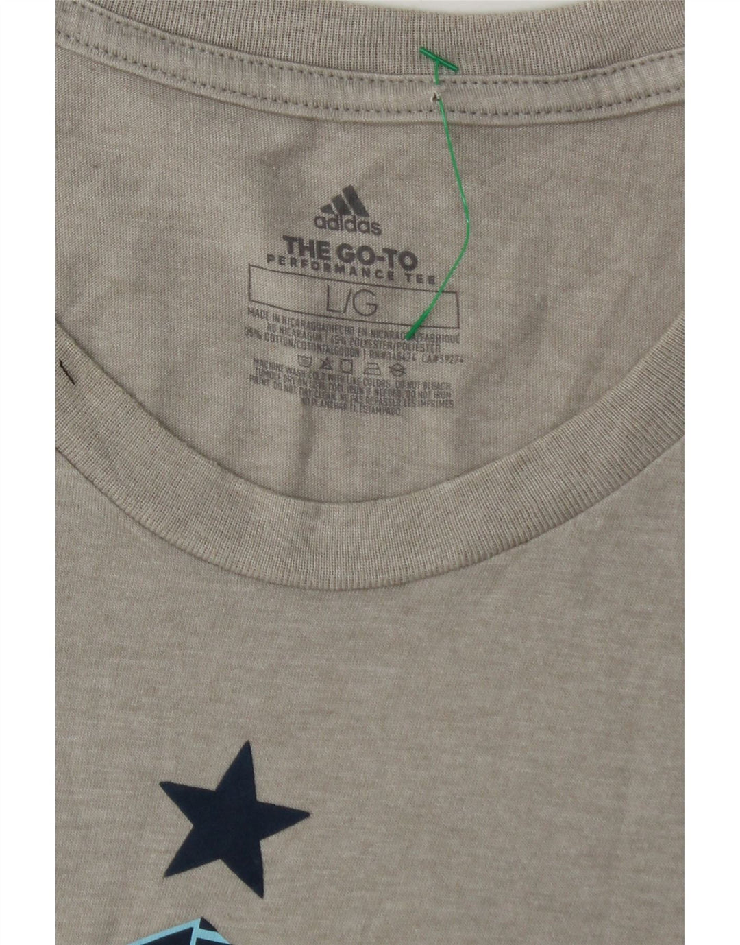 ADIDAS Mens Graphic T-Shirt Top Large Grey Polyester Vintage Adidas and Second-Hand Adidas from Messina Hembry 