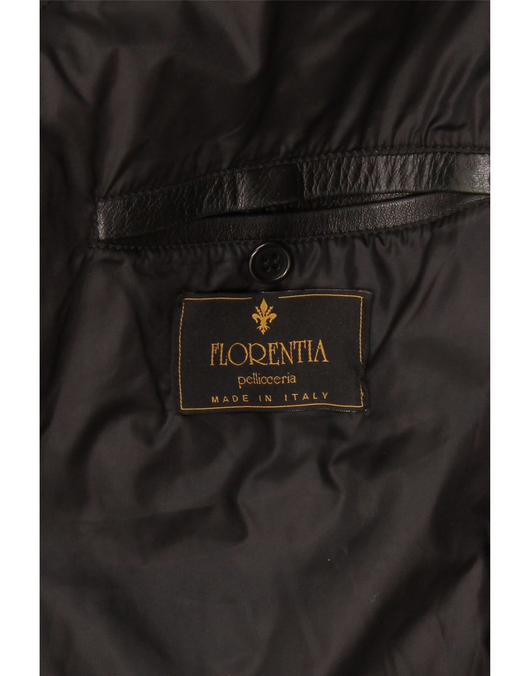 FLORENTIA Mens Leather Coat UK 42 XL Black