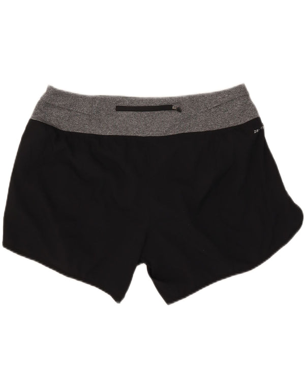 Pantaloncini sportivi Nike Dri Fit da donna UK 16 Large Nero Colourblock Poliestere