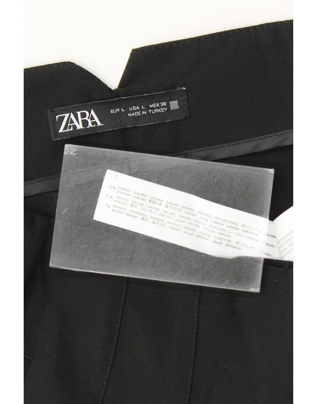Pantaloni chino affusolati da donna Zara grandi W30 L26 poliestere nero