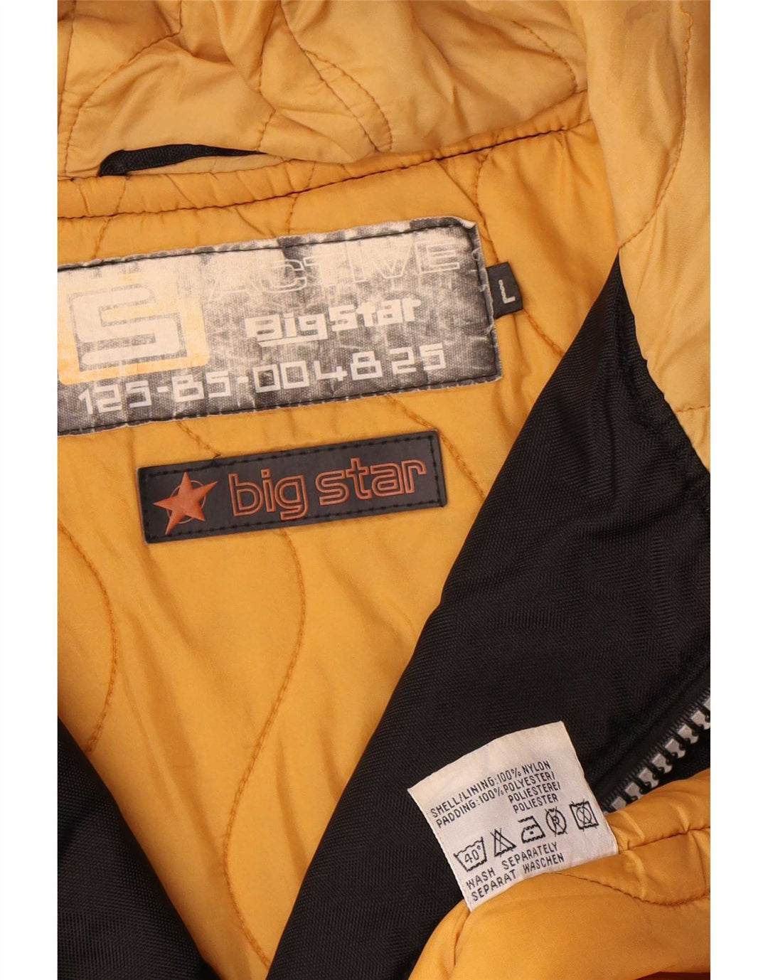 Giacca a vento con cappuccio da uomo Big Star UK 40 Large in nylon nero