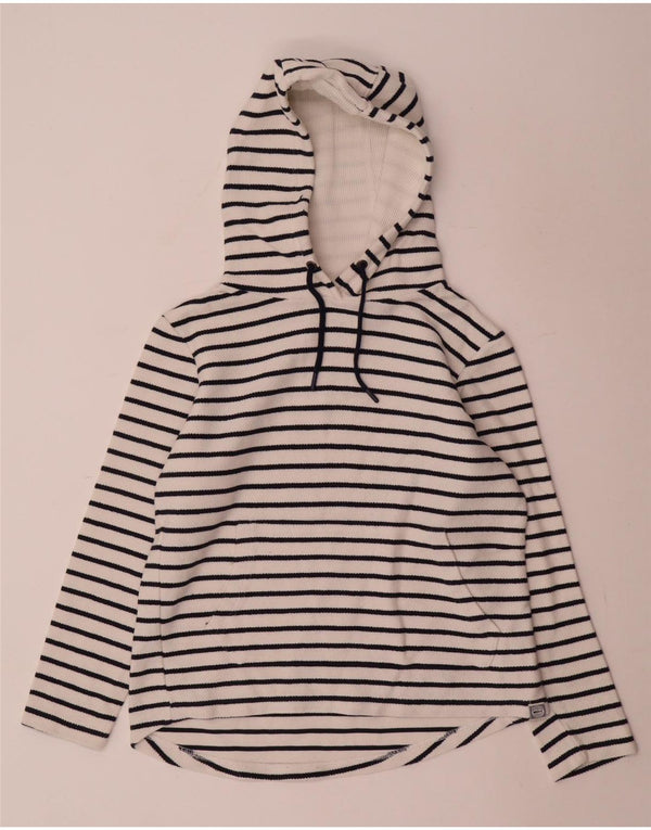 Maglione oversize con cappuccio da donna Weird Fish UK 10 piccolo gessato bianco