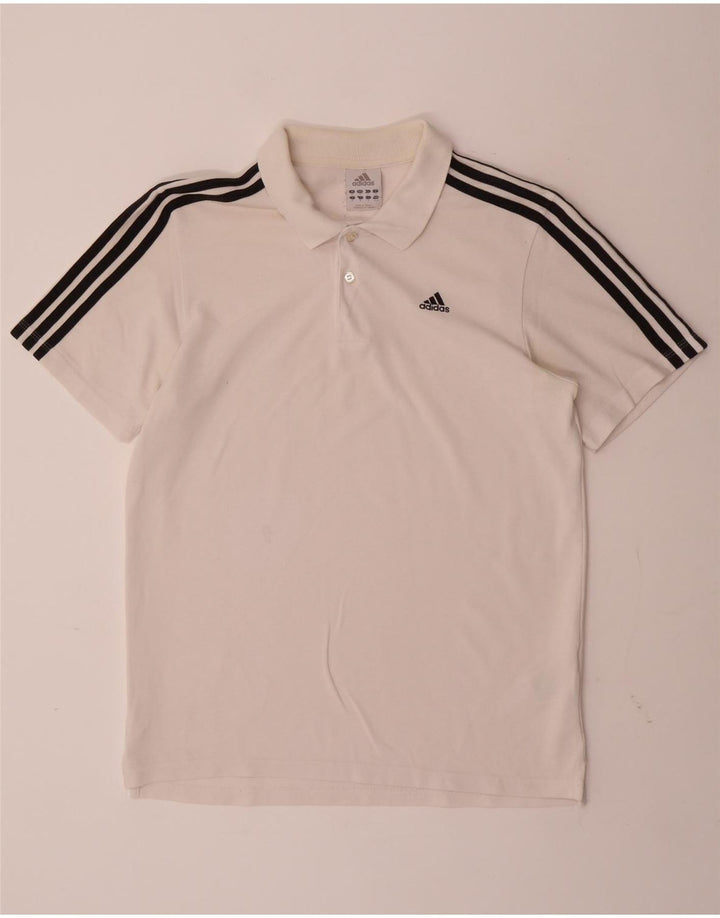 Polo ADIDAS da uomo in cotone bianco medio
