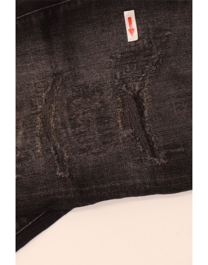 Jack & Jones Uomo GLENN Jeans slim effetto consumato W33 L32 cotone nero