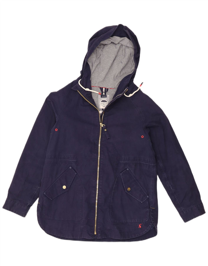 Giacca antipioggia con cappuccio da donna Joules UK 8 Small Blu Navy Cotone