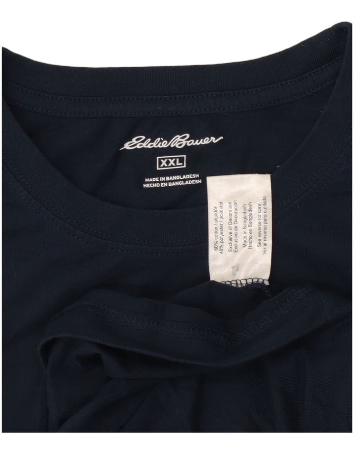 T-shirt da uomo EDDIE BAUER Top 2XL cotone blu navy