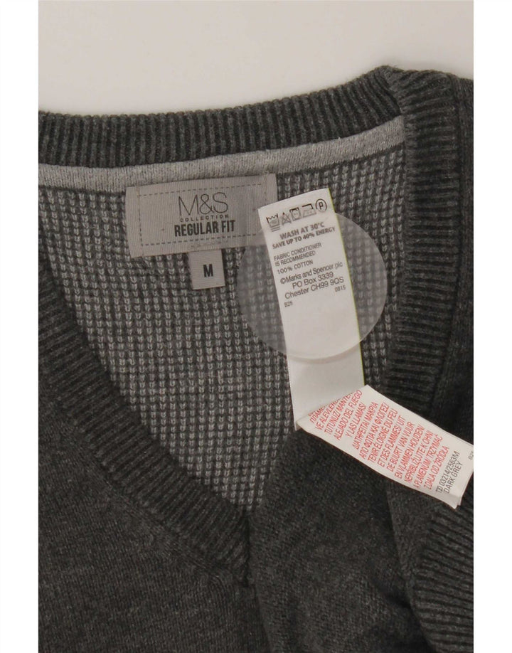 Canotta da uomo Marks & Spencer vestibilità regolare in cotone grigio medio