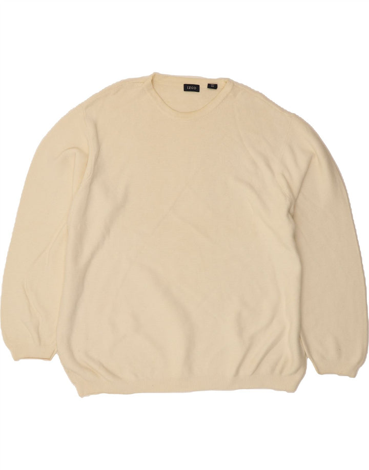 IZOD Mens Crew Neck Jumper Sweater 2XL Beige Cotton Vintage Izod and Second-Hand Izod from Messina Hembry 