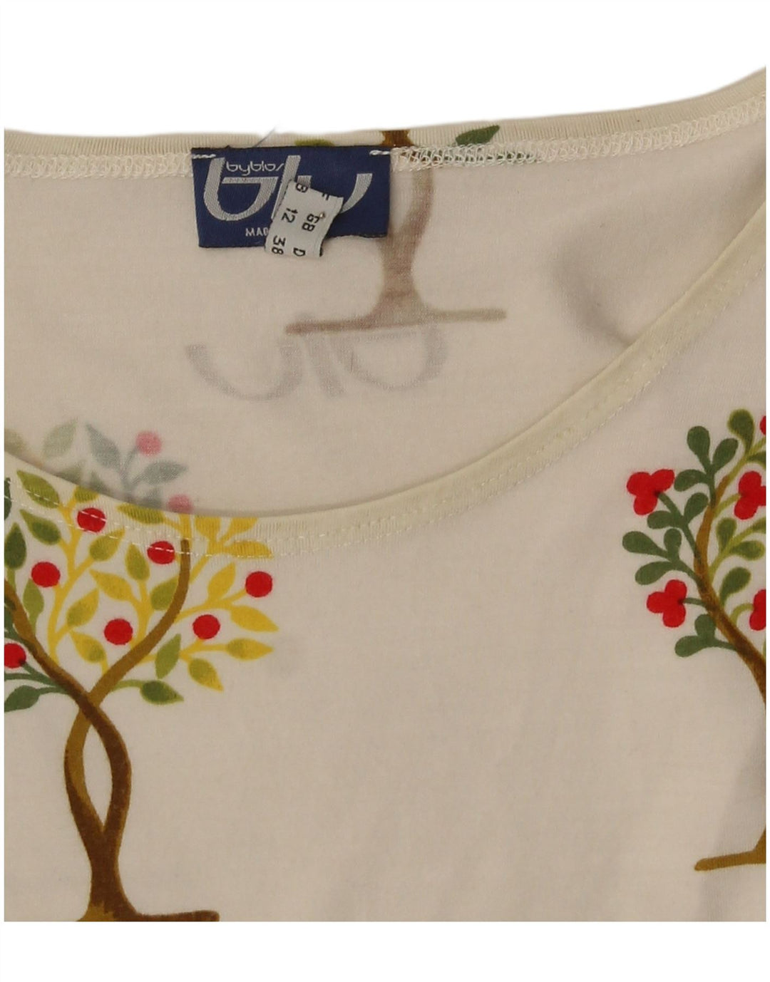 Byblos Canottiera grafica da donna corta UK 12 Medium White Floral