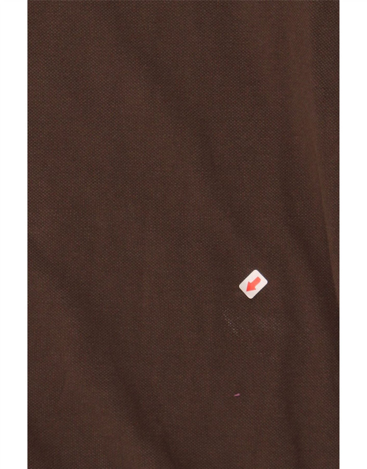 LOTTO Mens Long Sleeve Polo Shirt Medium Brown Cotton Vintage Lotto and Second-Hand Lotto from Messina Hembry 