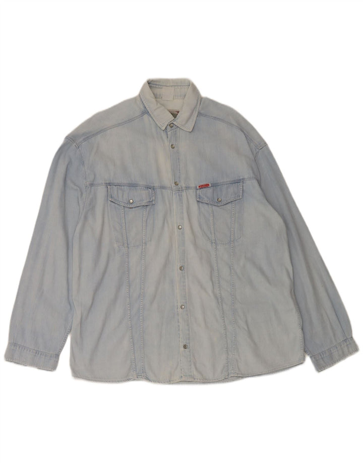 Camicia di jeans vintage da uomo XL blu