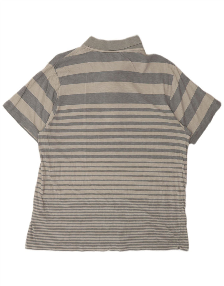 Polo da uomo French Connection XL in cotone a righe grigie