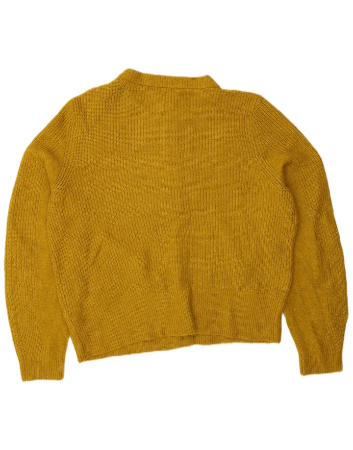 Maglione cardigan da donna Marks & Spencer UK 16 grande acrilico giallo