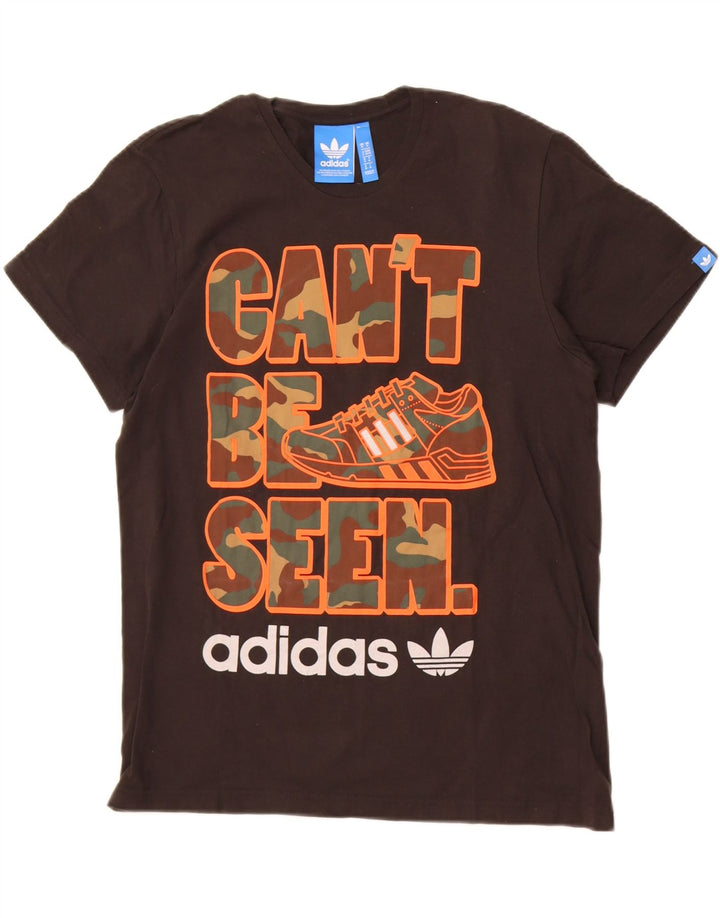 T-shirt grafica da uomo Adidas Top media nera