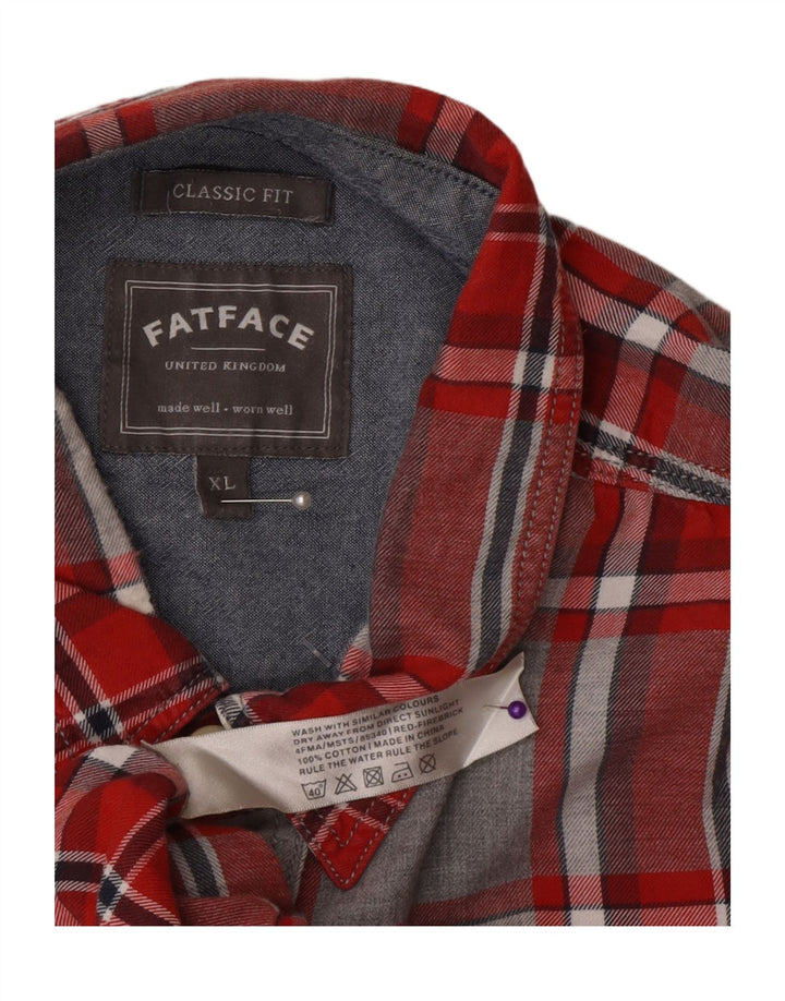 Camicia da uomo dal taglio classico Fat Face XL in cotone a quadri grigio