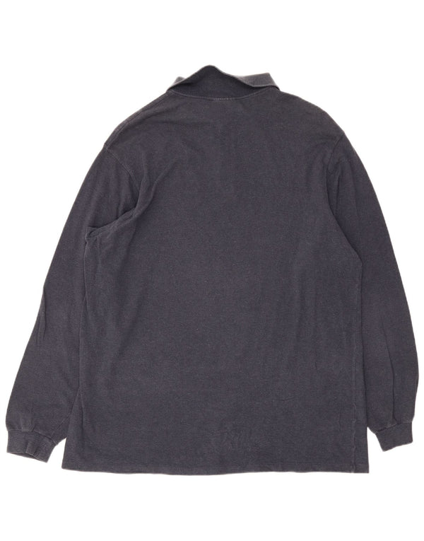 Polo da uomo a maniche lunghe Lacoste taglia 8 3XL cotone blu navy