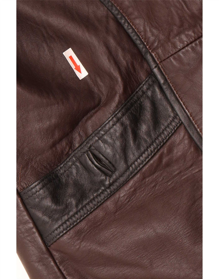 Cappotto oversize in pelle da donna Sardar UK 16 grande marrone