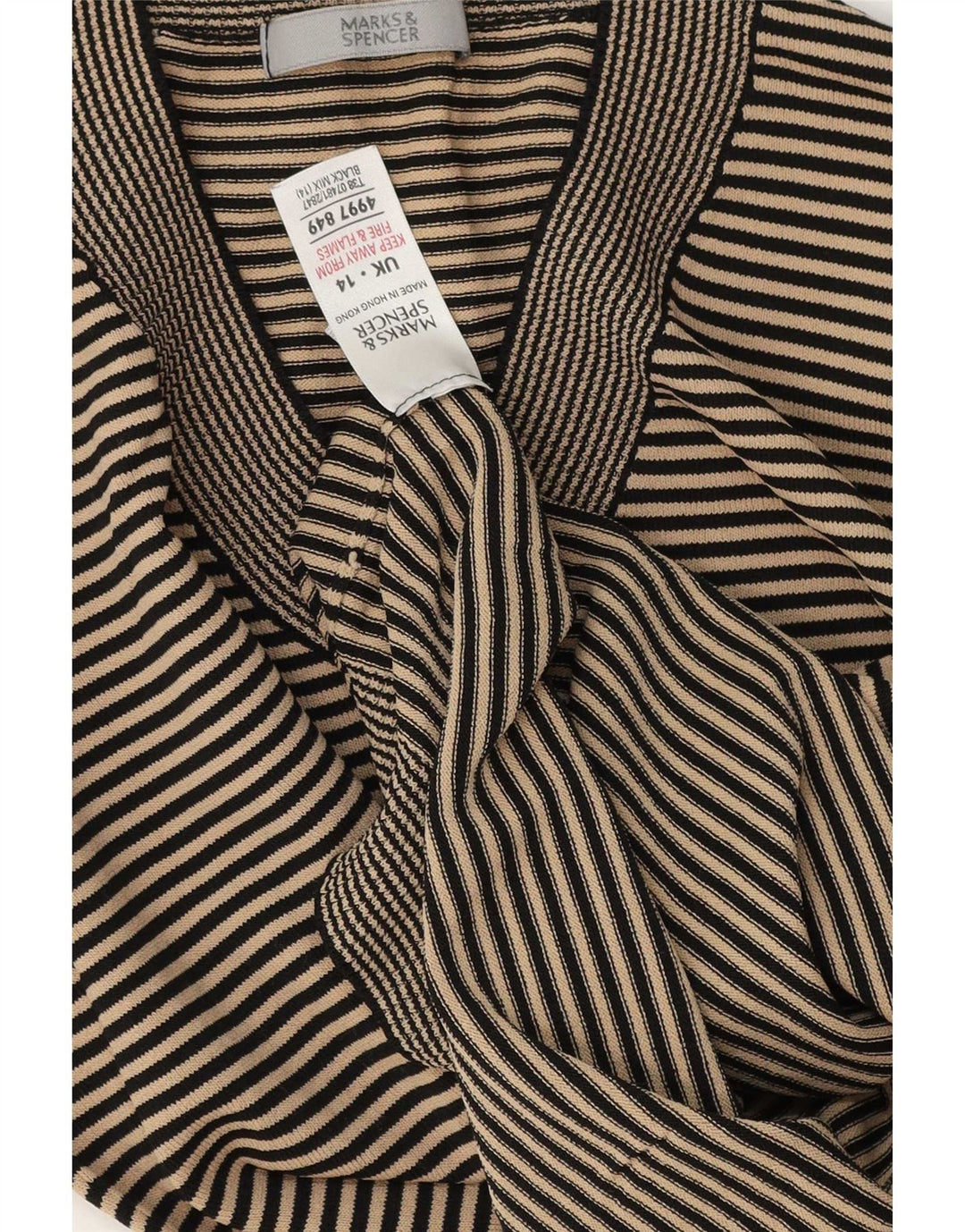 T-shirt da donna Marks & Spencer Top UK 14 viscosa gessata media nera