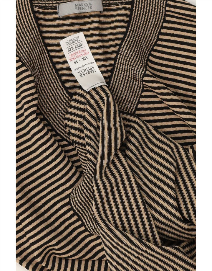 T-shirt da donna Marks & Spencer Top UK 14 viscosa gessata media nera