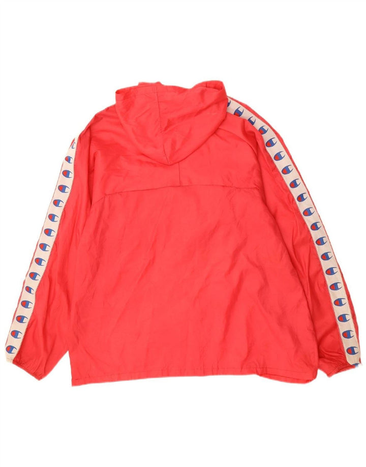 CHAMPION Womens Oversized Graphic Hooded Anorak Jacket UK 14 Medium Red