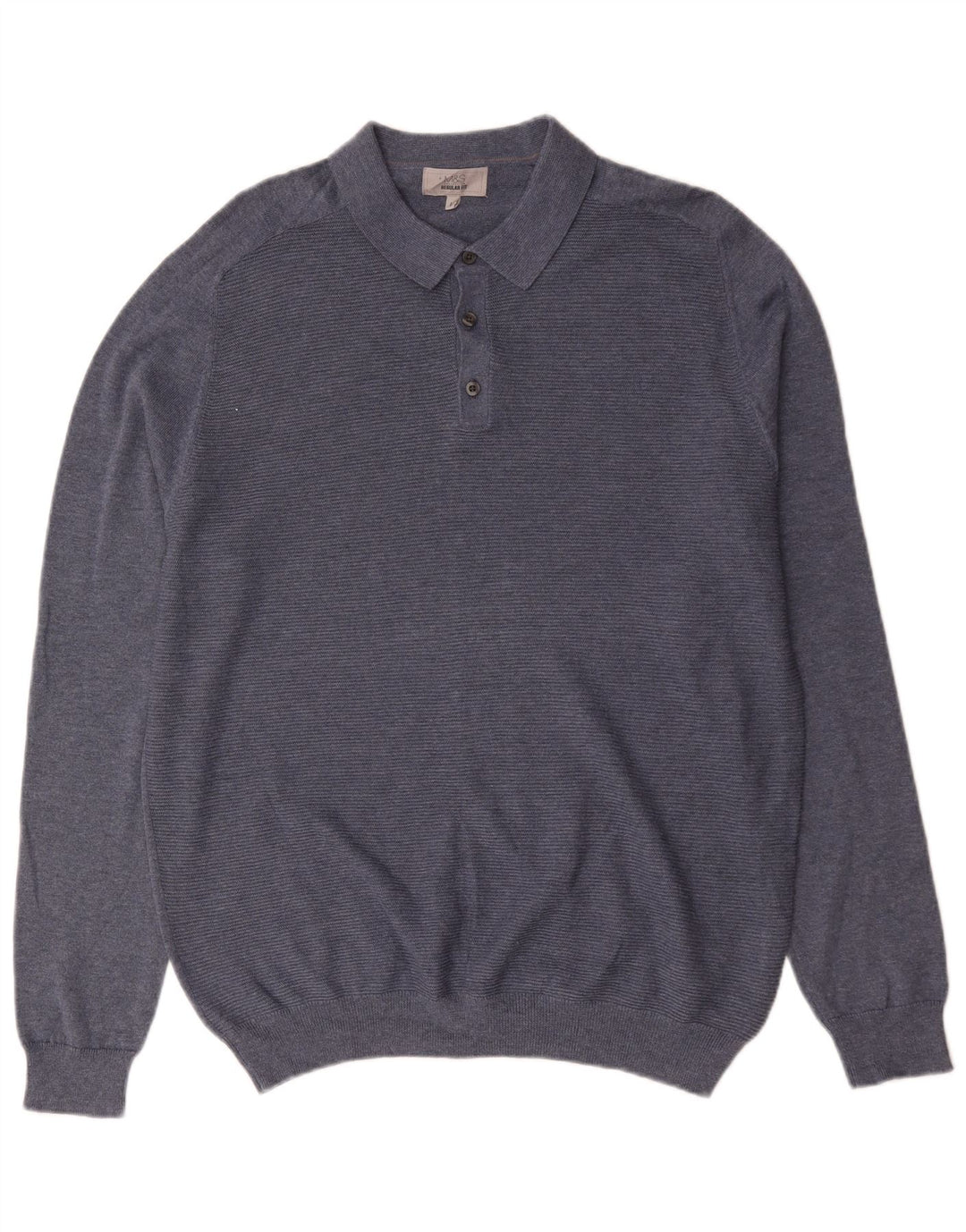 Maglione da uomo Marks & Spencer vestibilità regolare con collo alto, grande cotone blu
