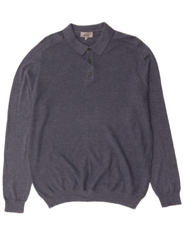 Maglione da uomo Marks & Spencer vestibilità regolare con collo alto, grande cotone blu