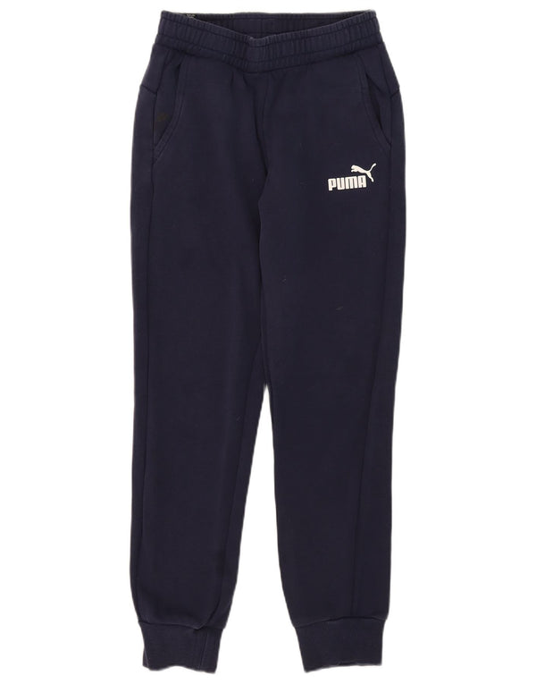 Pantaloni da tuta da donna Puma Joggers UK 8 Small Blu Navy Cotone