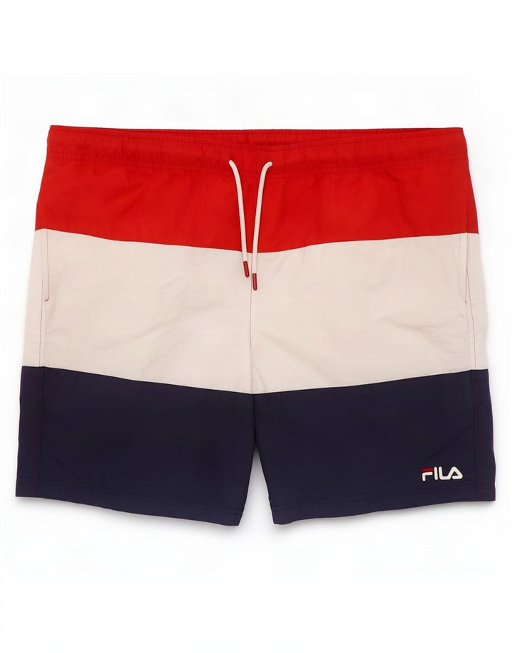 Pantaloncini da bagno da uomo Fila, poliestere color block medio multicolore