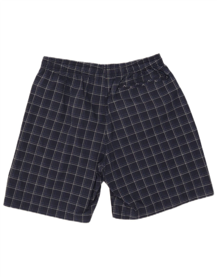 Pantaloncini da bagno Adidas da uomo grandi in poliestere a quadri blu