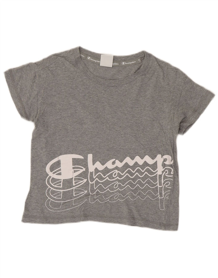 T-shirt grafica corta da donna Champion UK 6 XS grigia