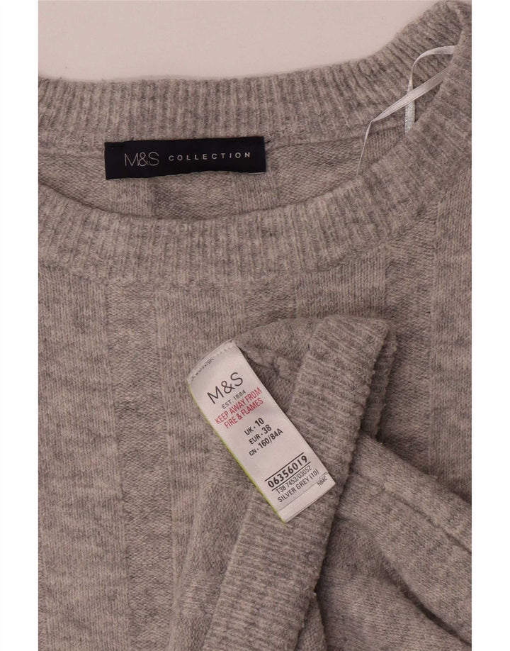 Maglione maglione oversize con scollo a barca da donna Marks & Spencer UK 10 piccolo grigio
