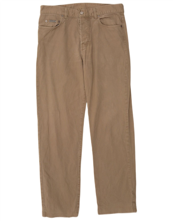Jeans dritti da uomo Calvin Klein W32 L31 cotone beige
